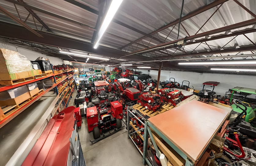 Many equipment and parts being showcased